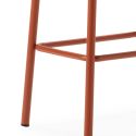 Lot de 2 tabourets de bar H65cm en bois naturel pied en métal brique - BAHIA