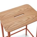 Lot de 2 tabourets de bar H65cm en bois naturel pied en métal brique - BAHIA