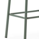 Lot de 2 tabourets de bar H65cm en bois naturel pied en métal aigue-marine - BAHIA