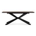 Table repas extensible 190/250cm aspect chêne foncé pieds étoile métal noir - NADILIS