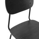 Lot de 2 chaises assise et dossier bois noir pieds luge métal noir - SCOLA
