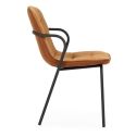 Lot de 2 chaises en tissu chiné rouille et métal noir - GIANA