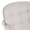 Lot de 2 chaises en tissu chiné beige et métal crème - GIANA