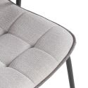 Lot de 2 chaises en tissu chiné gris clair et métal noir - GIANA