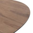 Table repas ronde Ø120cm MDF aspect chêne pieds croisées métal noir - AMAEL