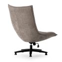 Fauteuil lounge pivotant tissu maille douce taupe pied étoile métal noir - CEVIA