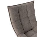 Fauteuil lounge pivotant tissu maille douce taupe pied étoile métal noir - CEVIA