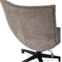 Fauteuil lounge pivotant tissu maille douce taupe pied étoile métal noir - CEVIA