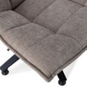 Fauteuil lounge pivotant tissu maille douce taupe pied étoile métal noir - CEVIA
