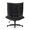 Fauteuil lounge pivotant tissu maille douce gris foncé pied étoile métal noir - CEVIA