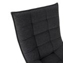 Fauteuil lounge pivotant tissu maille douce gris foncé pied étoile métal noir - CEVIA