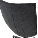 Fauteuil lounge pivotant tissu maille douce gris foncé pied étoile métal noir - CEVIA