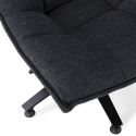 Fauteuil lounge pivotant tissu maille douce gris foncé pied étoile métal noir - CEVIA