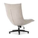Fauteuil lounge pivotant tissu maille douce beige pied étoile métal noir - CEVIA