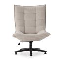 Fauteuil lounge pivotant tissu maille douce beige pied étoile métal noir - CEVIA