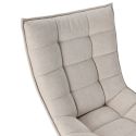 Fauteuil lounge pivotant tissu maille douce beige pied étoile métal noir - CEVIA