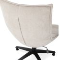 Fauteuil lounge pivotant tissu maille douce beige pied étoile métal noir - CEVIA