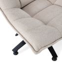 Fauteuil lounge pivotant tissu maille douce beige pied étoile métal noir - CEVIA