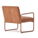 Fauteuil structure métallique forme luge assise tissu maille douce terracotta - CIVEN