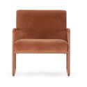 Fauteuil structure métallique forme luge assise tissu maille douce terracotta - CIVEN