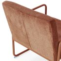 Fauteuil structure métallique forme luge assise tissu maille douce terracotta - CIVEN