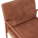 Fauteuil structure métallique forme luge assise tissu maille douce terracotta - CIVEN
