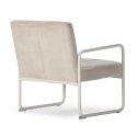 Fauteuil structure métallique forme luge assise tissu maille douce beige - CIVEN