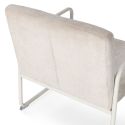 Fauteuil structure métallique forme luge assise tissu maille douce beige - CIVEN