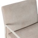 Fauteuil structure métallique forme luge assise tissu maille douce beige - CIVEN