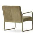 Fauteuil structure métallique forme luge assise tissu maille douce vert - CIVEN