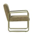 Fauteuil structure métallique forme luge assise tissu maille douce vert - CIVEN