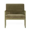 Fauteuil structure métallique forme luge assise tissu maille douce vert - CIVEN