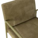 Fauteuil structure métallique forme luge assise tissu maille douce vert - CIVEN