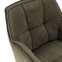 Lot de 2 fauteuils de table pivotants en tissu chenille avec surpiqûres vert - KIOKO
