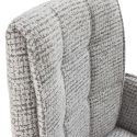 Lot de 2 fauteuils de table pivotants en tissu chenille gris pied design métal noir - CLAUDE