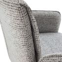 Lot de 2 fauteuils de table pivotants en tissu chenille gris pied design métal noir - CLAUDE