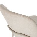 Lot de 2 chaises en tissu polyester doux beige et pieds en métal laqué crème - DARRIS