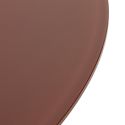 Table repas ronde Ø120cm plateau en verre trempé et pieds croisés métal terracotta - AXELLE