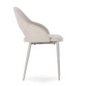 Lot de 2 chaises enveloppantes en tissu maille beige pieds métal crème - LAYANI