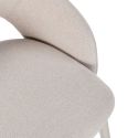 Lot de 2 chaises enveloppantes en tissu maille beige pieds métal crème - LAYANI
