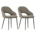 Lot de 2 chaises enveloppantes en tissu maille et pieds métal vert - LAYANI