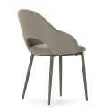 Lot de 2 chaises enveloppantes en tissu maille et pieds métal vert - LAYANI