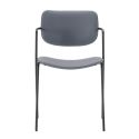 Lot de 2 chaises structure métal noir assise et dossier en PU gris bleuté - AKIMA