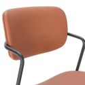 Lot de 2 chaises structure métal noir assise et dossier en PU brique - AKIMA