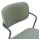 Lot de 2 tabourets de bar structure métal noir assise et dossier en PU vert - AKIMA
