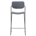 Lot de 2 tabourets de bar structure métal noir assise et dossier en PU brique - AKIMA