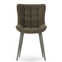 Lot de 2 chaises en tissu maille avec surpiqûres et pieds métal vert - RIBEL