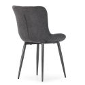Lot de 2 chaises en tissu maille avec surpiqûres et pieds métal gris foncé - RIBEL