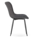 Lot de 2 chaises en tissu maille avec surpiqûres et pieds métal gris foncé - RIBEL