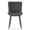 Lot de 2 chaises en tissu maille avec surpiqûres et pieds métal gris foncé - RIBEL